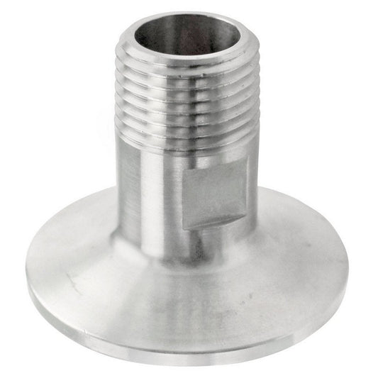 Stainless Steel Tri-Clover Fitting - 1.5" TC to 1/2" Male NPT