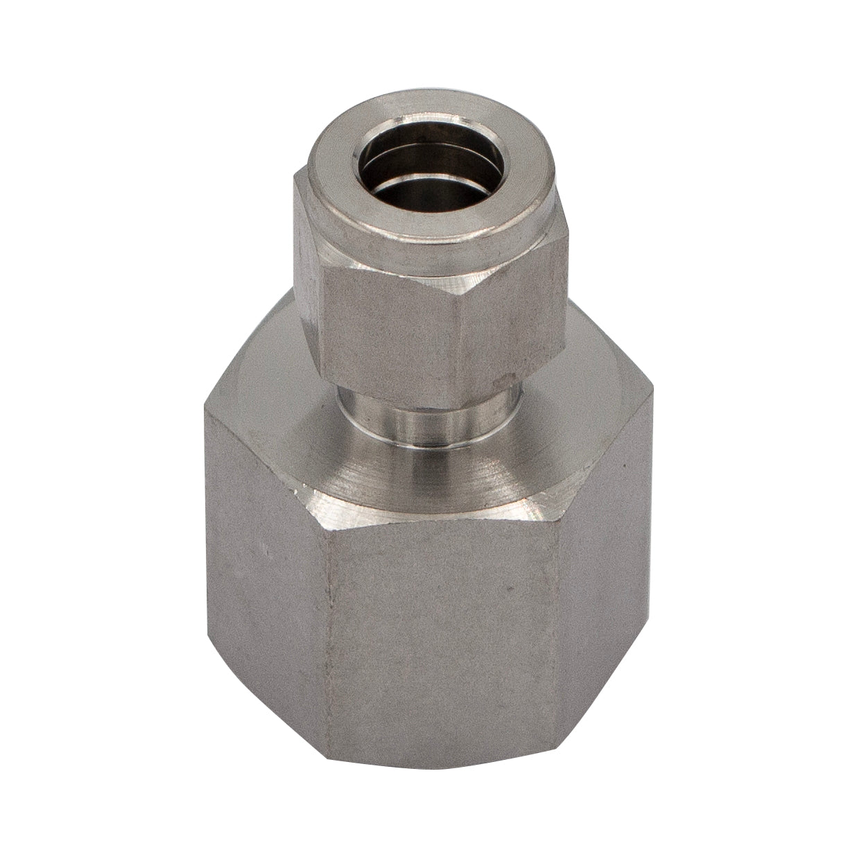 Stainless Steel Fitting - 1/2" Female NPT to 3/8" Compression