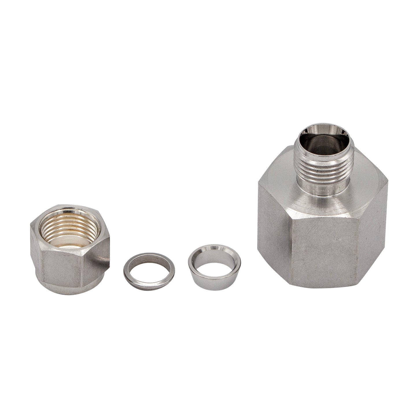 Stainless Steel Fitting - 1/2" Female NPT to 3/8" Compression