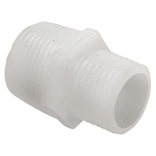 Food Grade Plastic Fitting - 1/2" Male NPT to 3/4" Male NPT