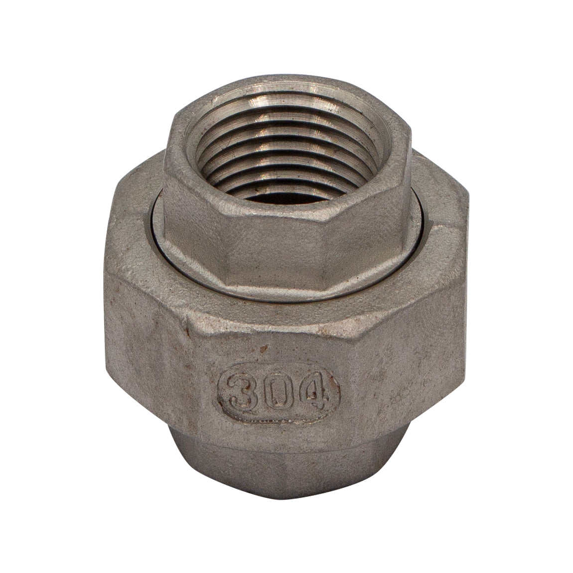 1/2" Female NPT X 1/2" Female NPT Union Coupler - 304 Stainless Steel Pipe Fitting