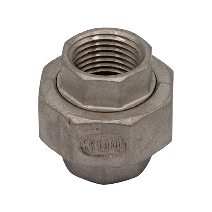 1/2" Female NPT X 1/2" Female NPT Union Coupler - 304 Stainless Steel Pipe Fitting