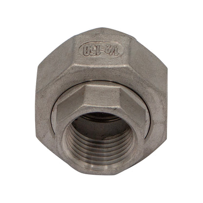 1/2" Female NPT X 1/2" Female NPT Union Coupler - 304 Stainless Steel Pipe Fitting
