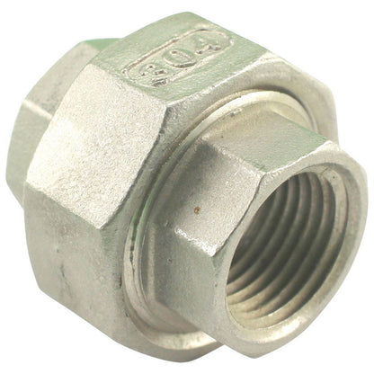 1/2" Female NPT to 1/2" Female NPT Union Coupler Stainless Steel