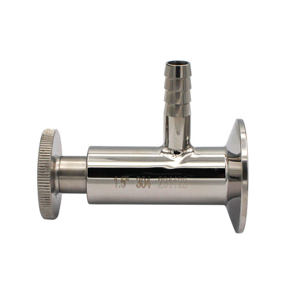 1.5" Tri Clamp Sample Valve with 1/2" Barb - Economy Tri Clover Sanitary Stainless Steel Fitting