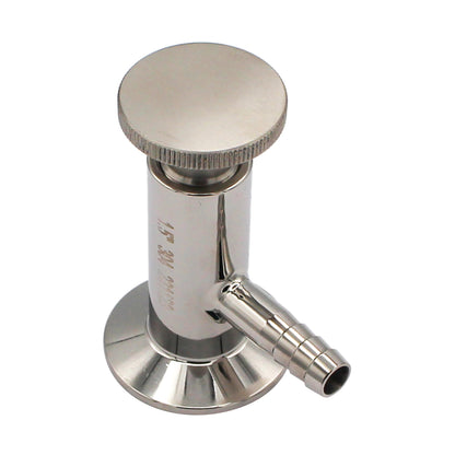 1.5" Tri Clamp Sample Valve with 1/2" Barb - Economy Tri Clover Sanitary Stainless Steel Fitting