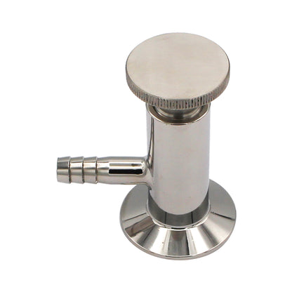 1.5" Tri Clamp Sample Valve with 1/2" Barb - Economy Tri Clover Sanitary Stainless Steel Fitting