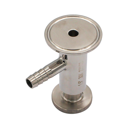 1.5" Tri Clamp Sample Valve with 1/2" Barb - Economy Tri Clover Sanitary Stainless Steel Fitting