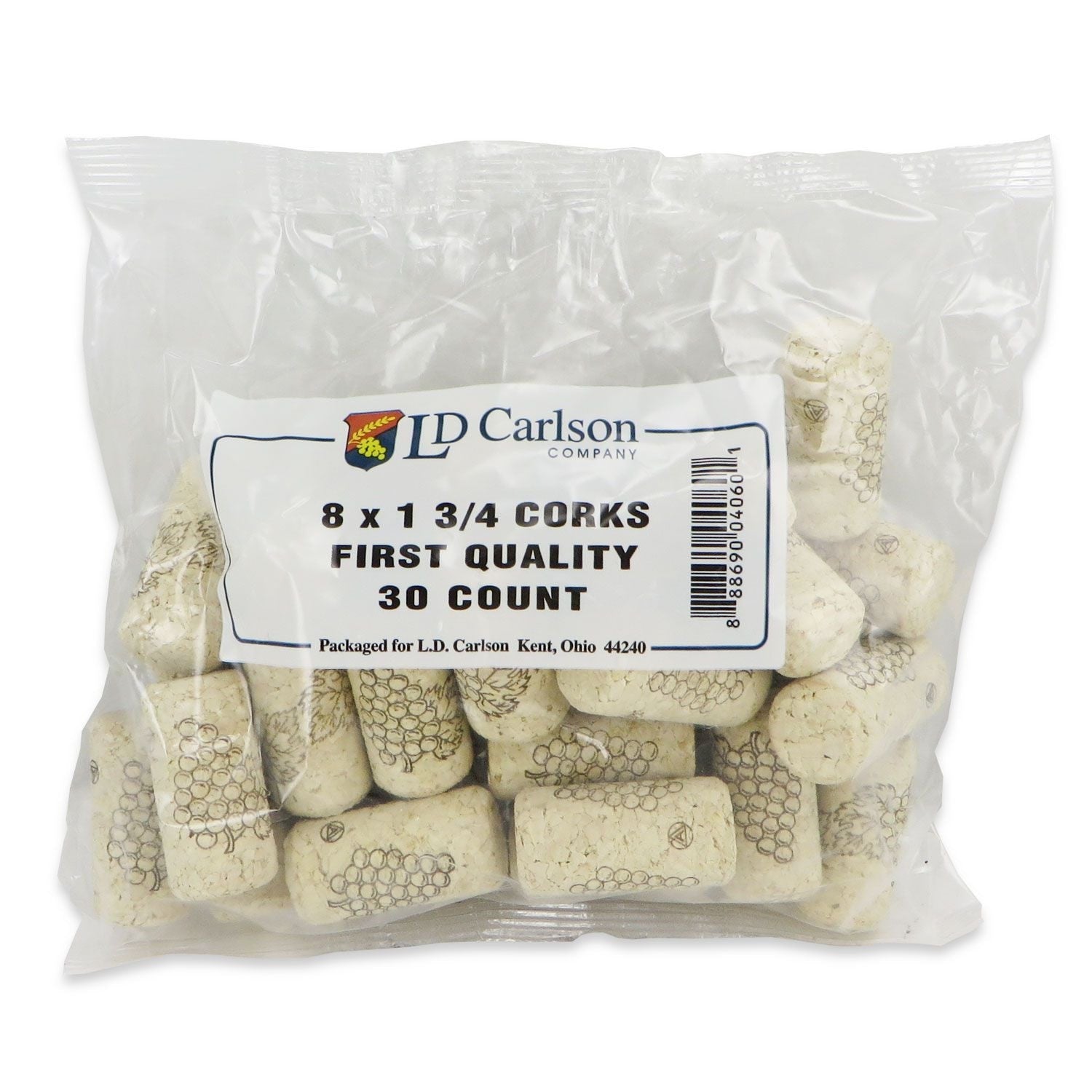 First Quality Straight Wine Corks - 44 by 22mm - 8x1 3/4 (30 pack)