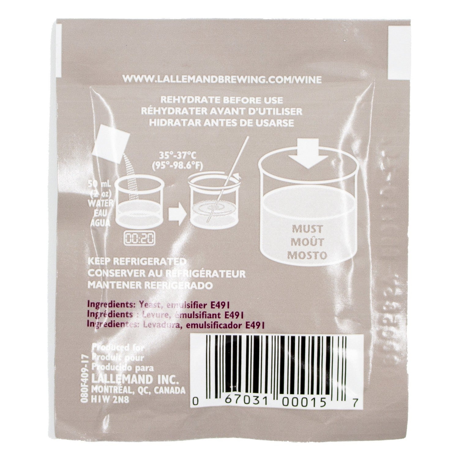 Lalvin 71B Active Freeze-Dried Wine Yeast