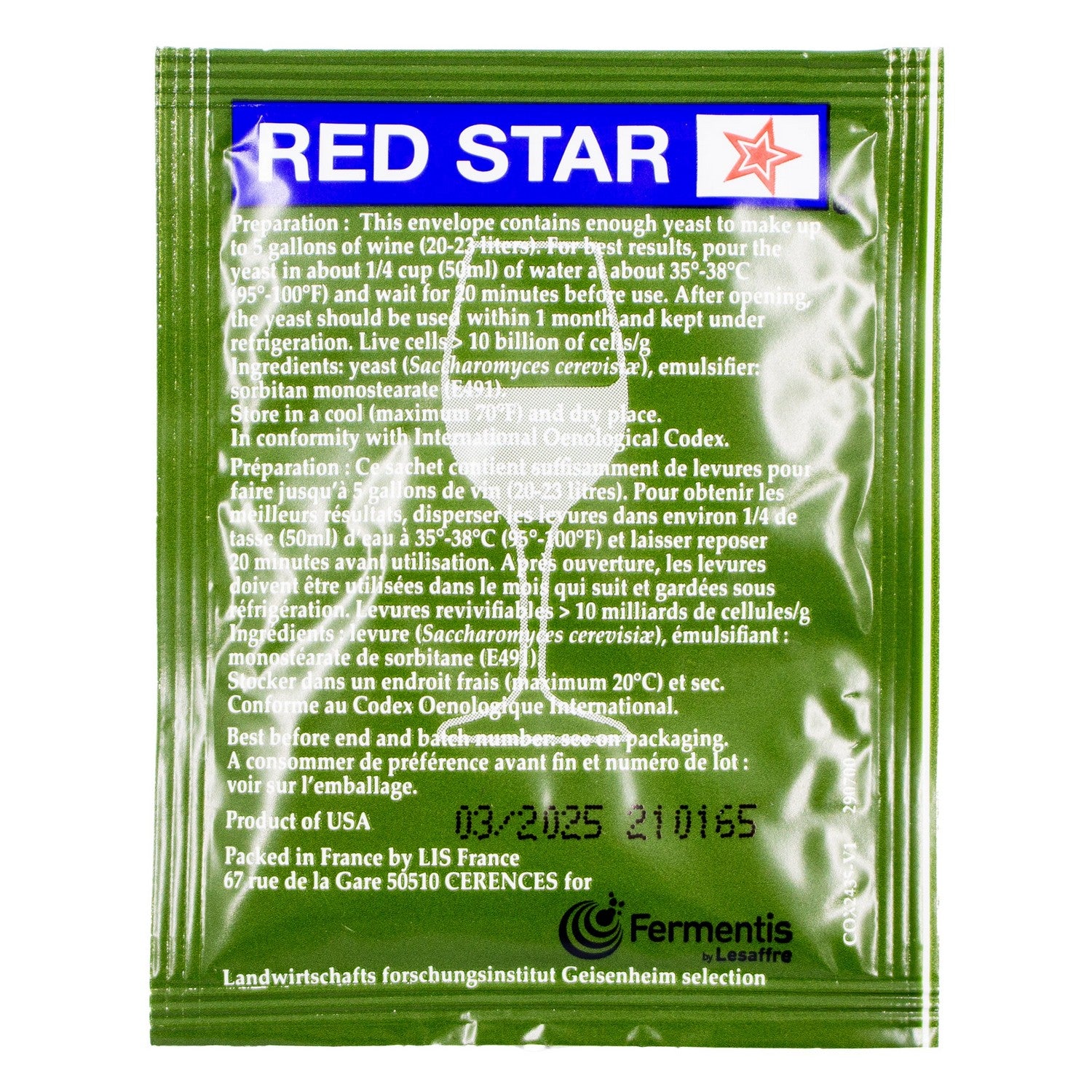 Red Star Cotes des Blanc Epernay 2 Active Wine Yeast