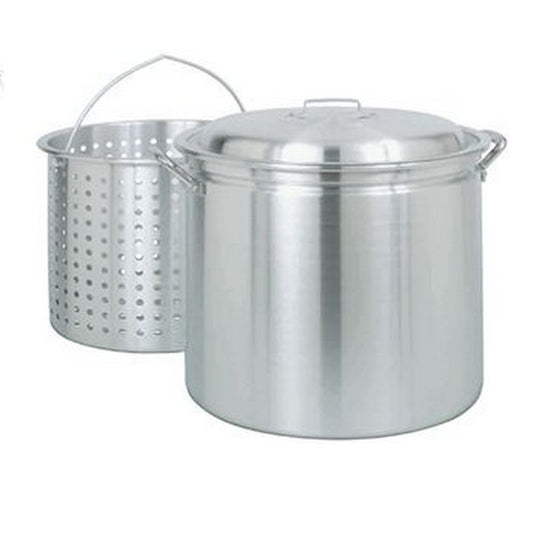 42 Qt. Aluminum Stock Pot with Steamer Basket