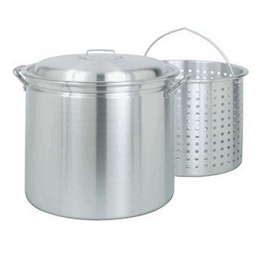 60 Quart Aluminum Stockpot with Basket