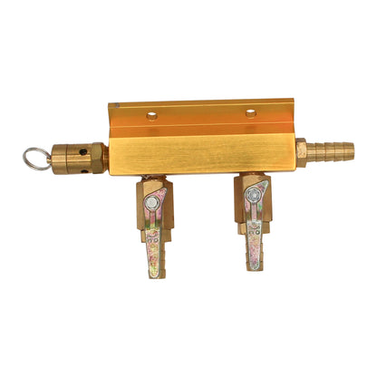 Taprite 2-Way Gas Manifold #1742S - 5/16" OD Barb Outlets