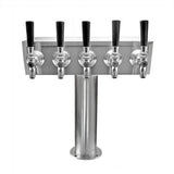 Stainless Steel Quintuple Faucet "Tee" Beer Tower #TT5SS