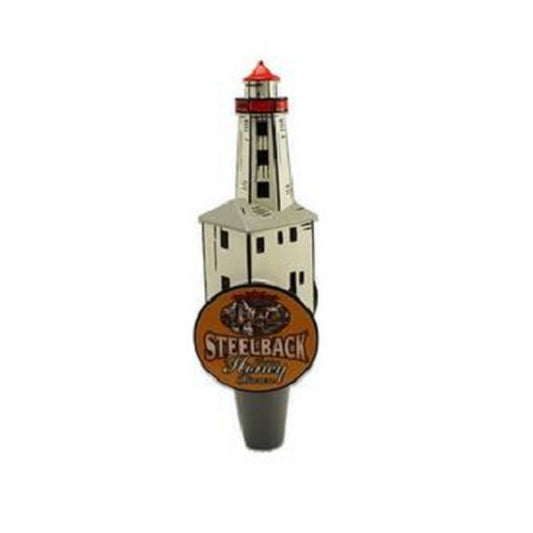 Honey Brown Steelback Lighthouse Tap Handle