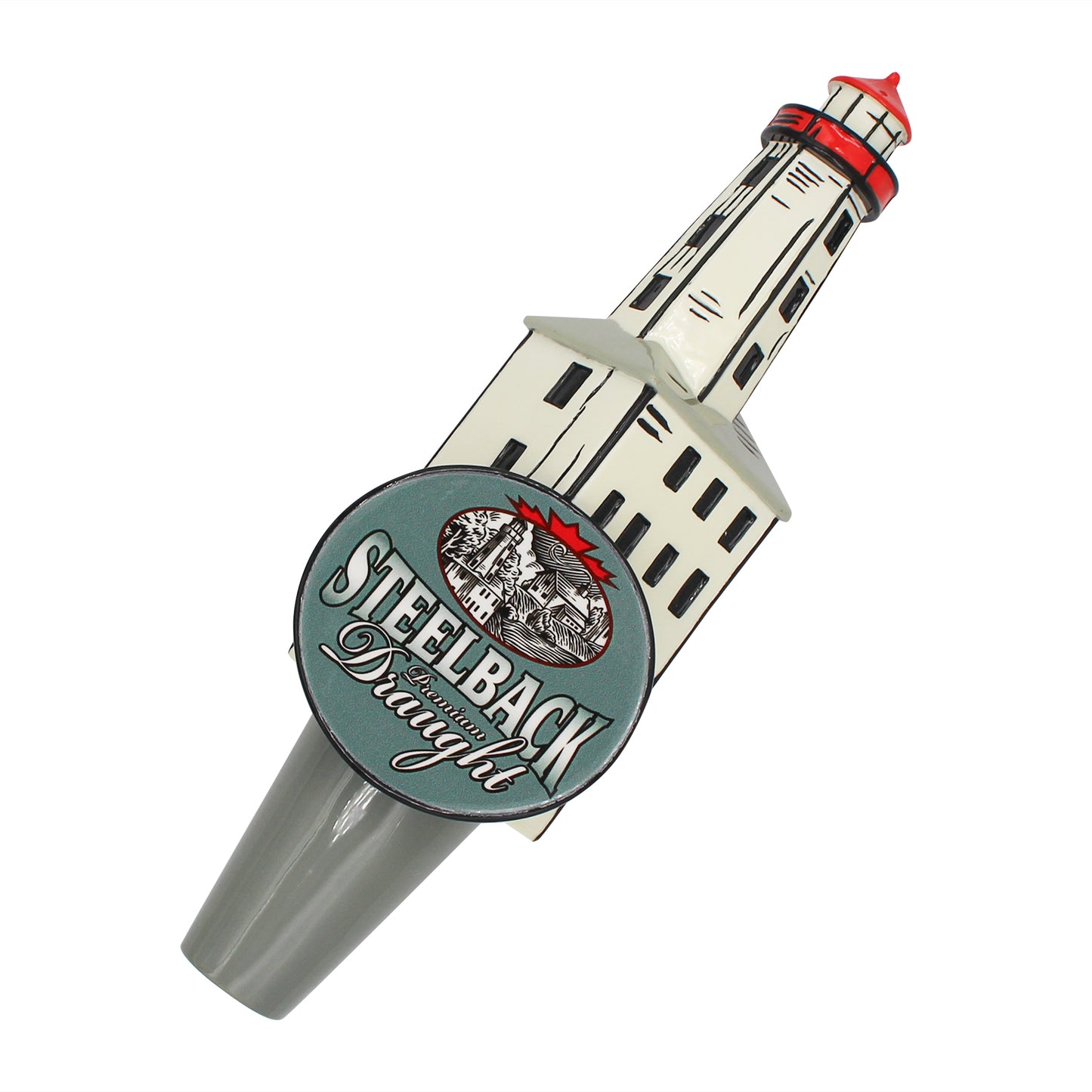 Draught Steelback Lighthouse Tap Handle