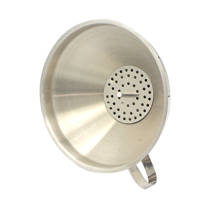 Stainless Steel Funnel with Strainer - 5 3/4"