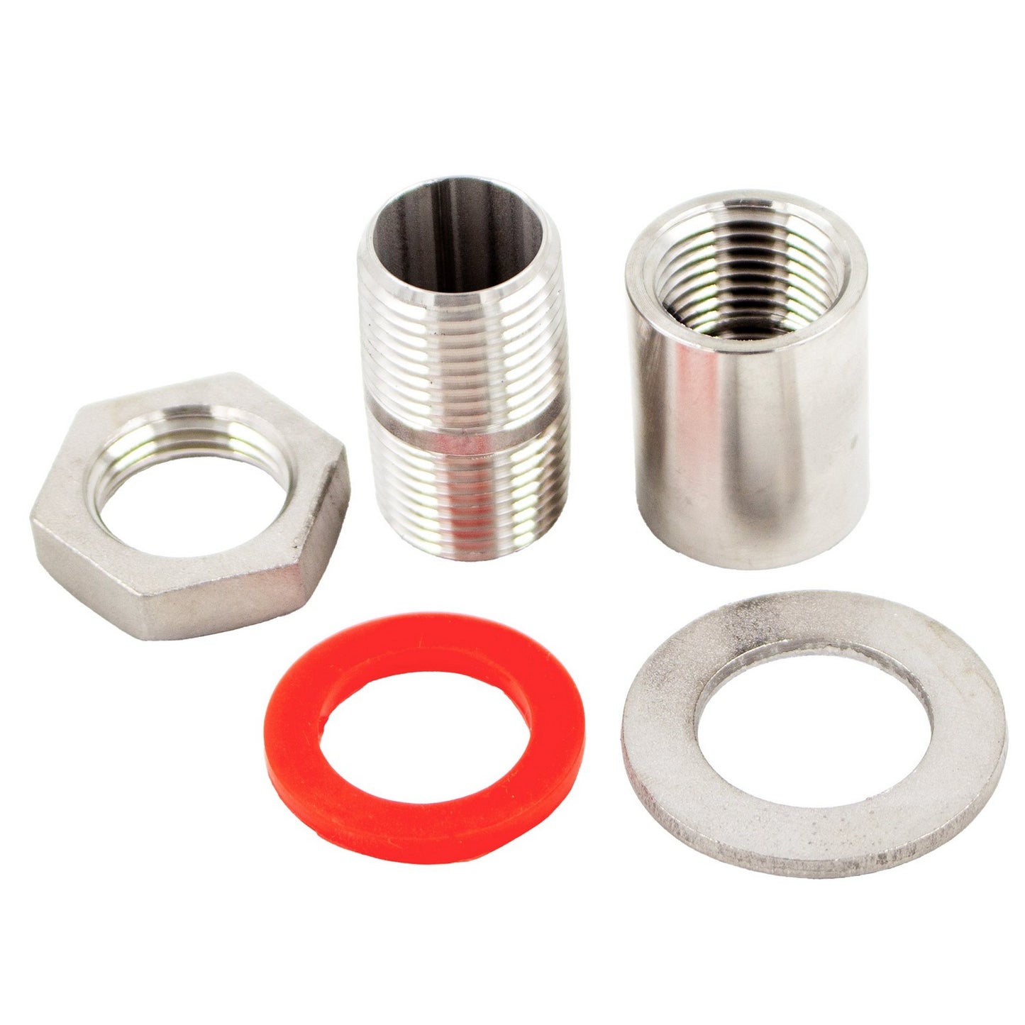 Stainless Steel Weldless Flat Gasket Cooler Bulkhead - 1/2" NPT
