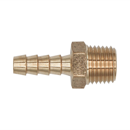 Brass 1/4" Male NPT to 1/4" Barb with Hex Nut