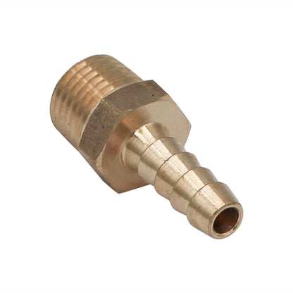 Brass 1/4" Male NPT to 1/4" Barb with Hex Nut