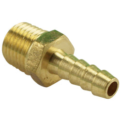 1/4" Brass Barb - 1/4" Male NPT