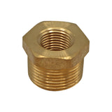 Brass Reducer Bushing - 1" Male NPT X 1/2" Female NPT
