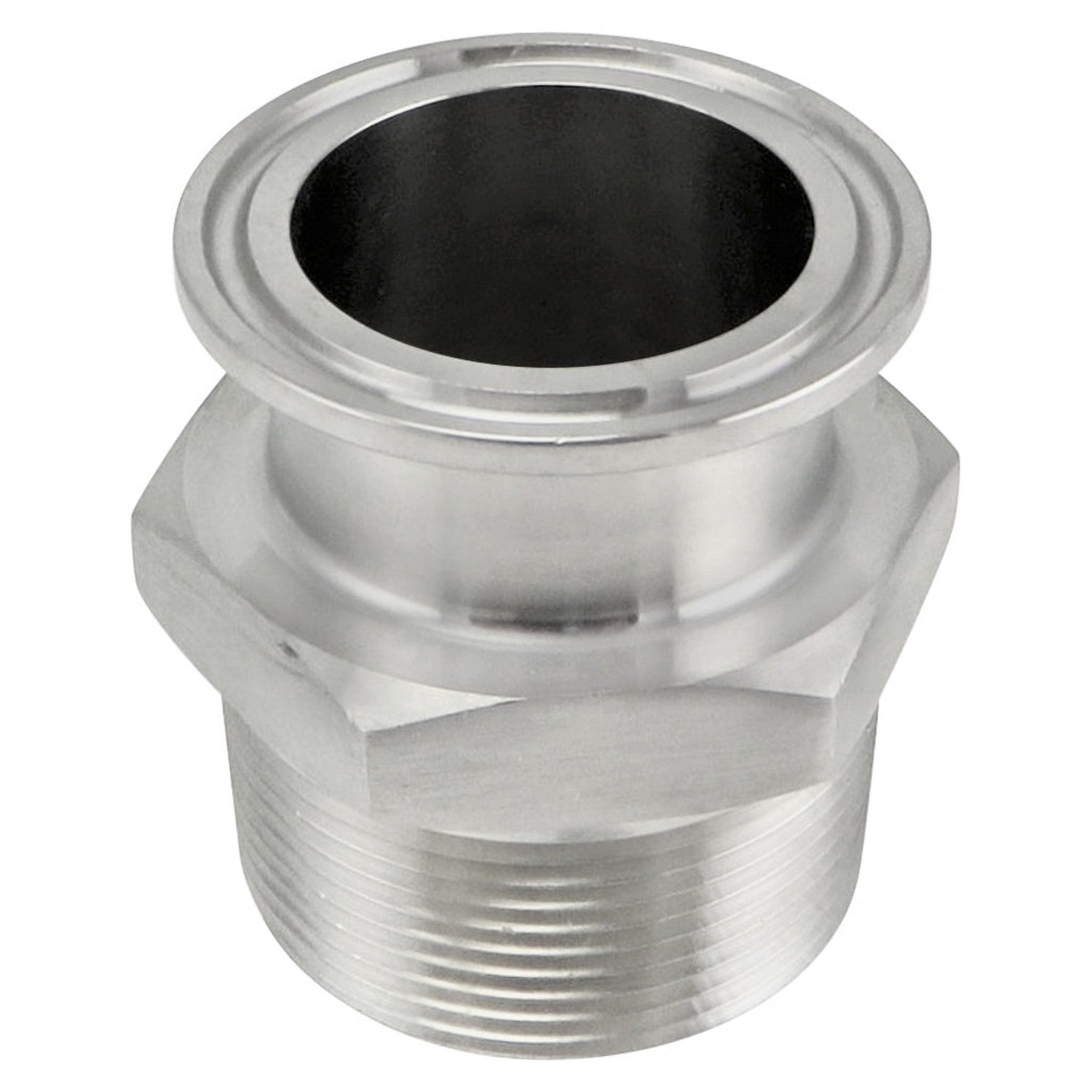 Stainless Steel Tri-Clover Adapter - 1.5" TC to 1.5" Male NPT
