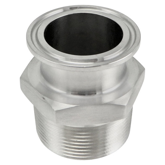 Stainless Steel Tri-Clover Adapter - 1.5" TC to 1.5" Male NPT