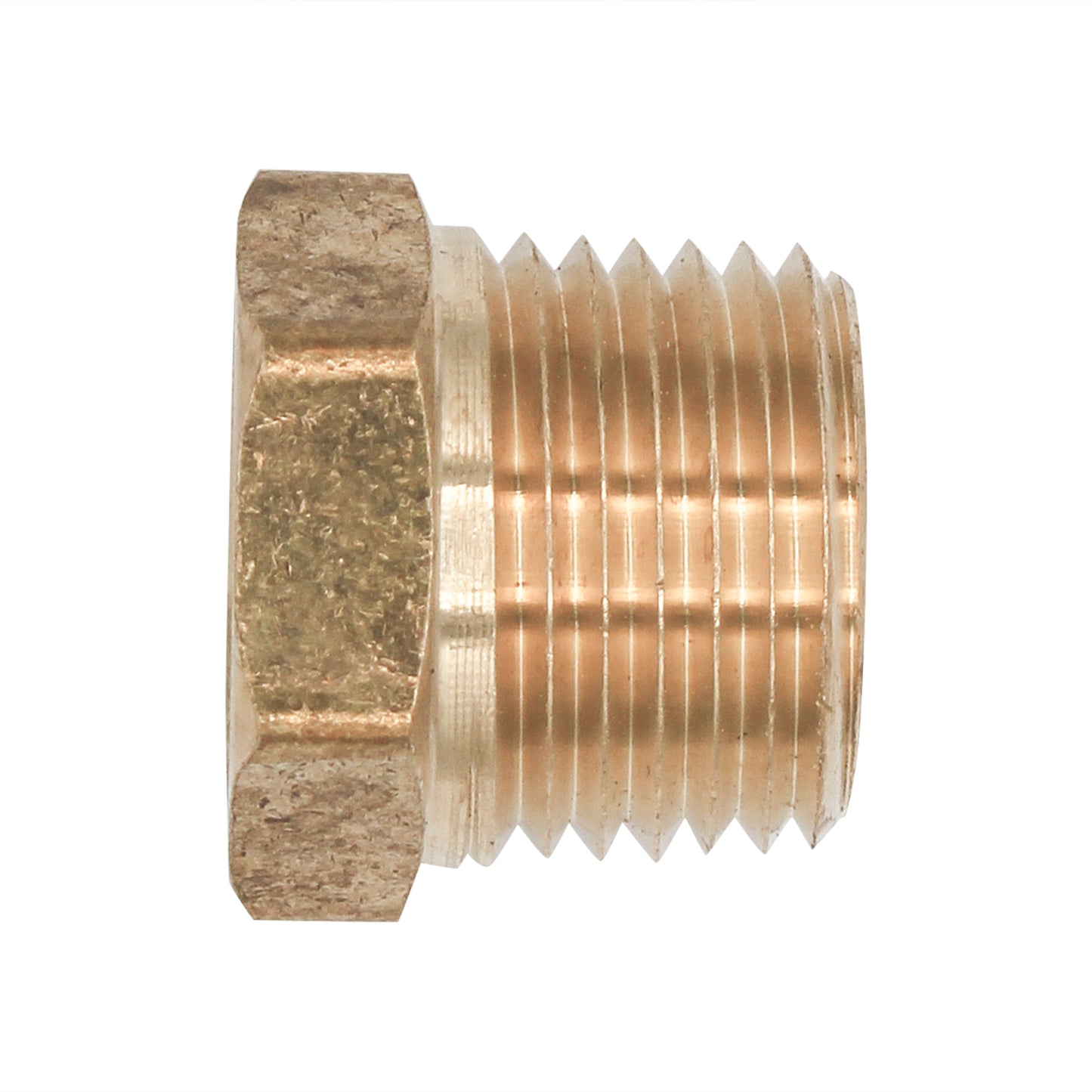 1/2" Male NPT X 3/8" Female NPT Reducer - Brass Pipe Fitting