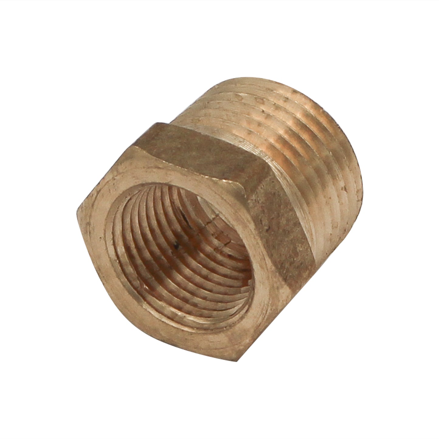 1/2" Male NPT X 3/8" Female NPT Reducer - Brass Pipe Fitting
