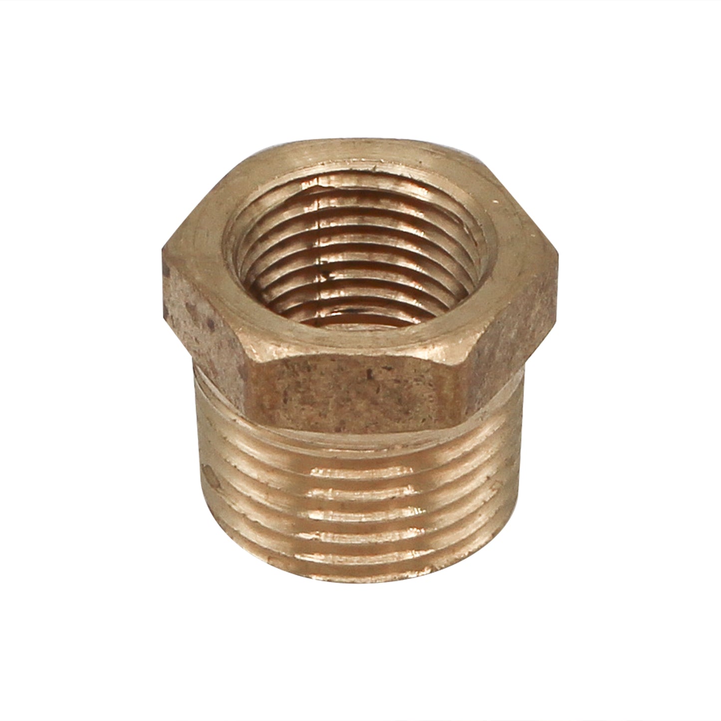 1/2" Male NPT X 3/8" Female NPT Reducer - Brass Pipe Fitting