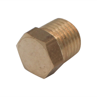 1/4" Male NPT Hex Plug - Brass Pipe Fitting