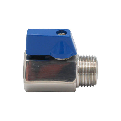 Stainless Steel 1/2" Male NPT to 1/2" Female NPT Mini Ball Valve