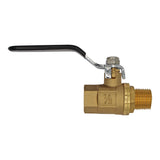 Brass 1/2" Male NPT to 1/2" Female NPT Ball Valve