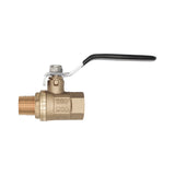 Brass 1/2" Male NPT to 1/2" Female NPT Ball Valve