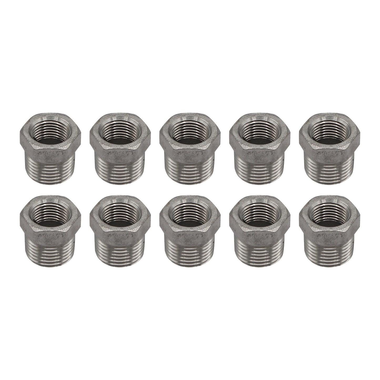 1/2" Male NPT X 3/8" Female NPT Reducer Bushing - 304 Stainless Steel Pipe Fitting
