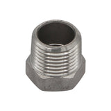 Stainless Steel Reducer Bushing - 1/2" Male NPT to 3/8" Female NPT