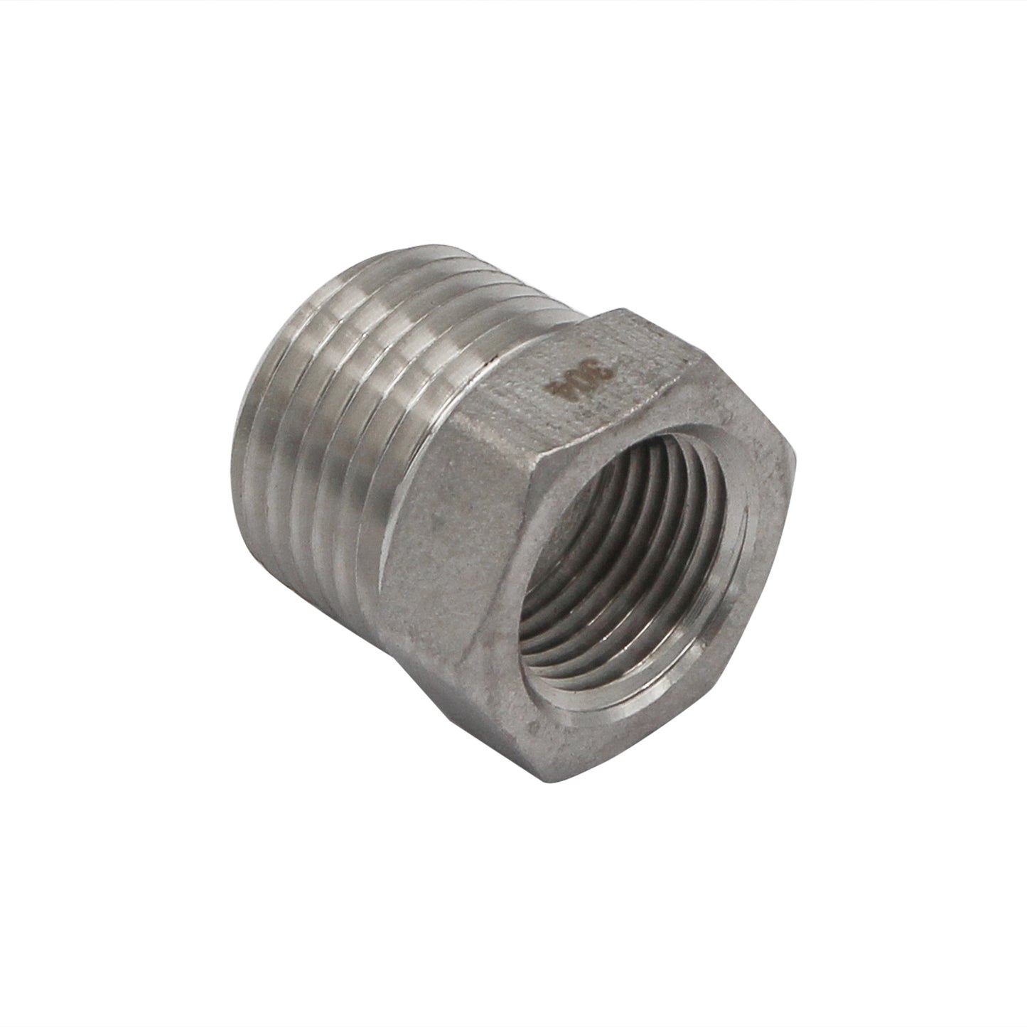 1/2" Male NPT X 3/8" Female NPT Reducer Bushing - 304 Stainless Steel Pipe Fitting