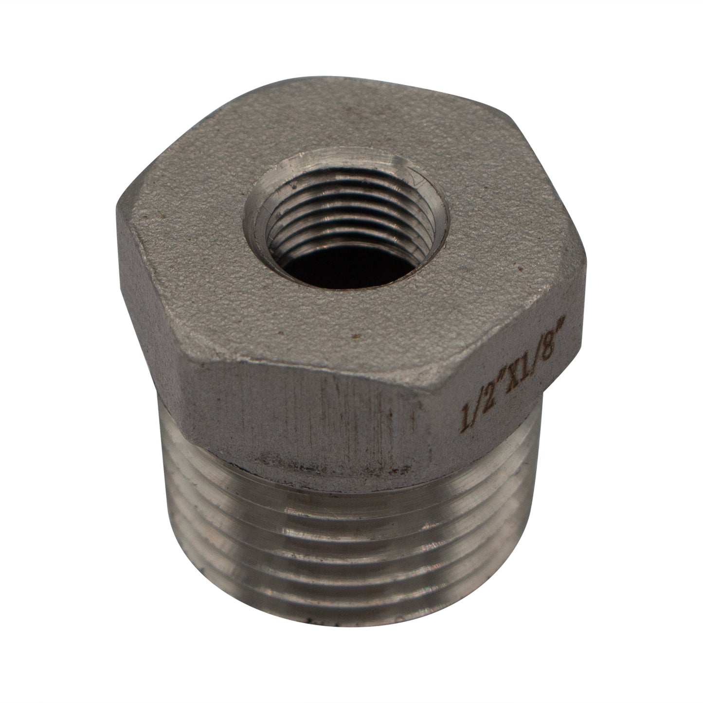 1/2" X 1/8" Female NPT Reducer Bushing - 304 Stainless Steel Pipe Fitting