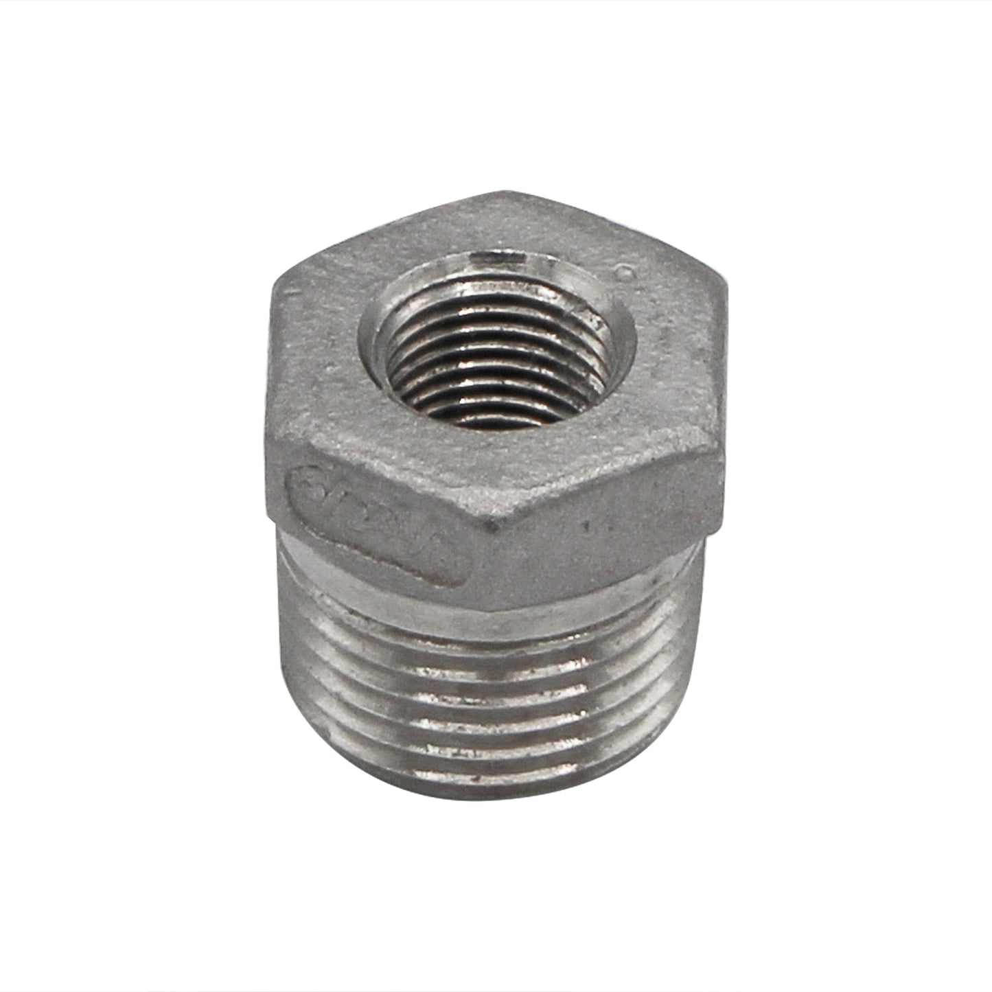 3/8" Male NPT X 1/8" Female NPT Reducer Bushing - 304 Stainless Steel Pipe Fitting