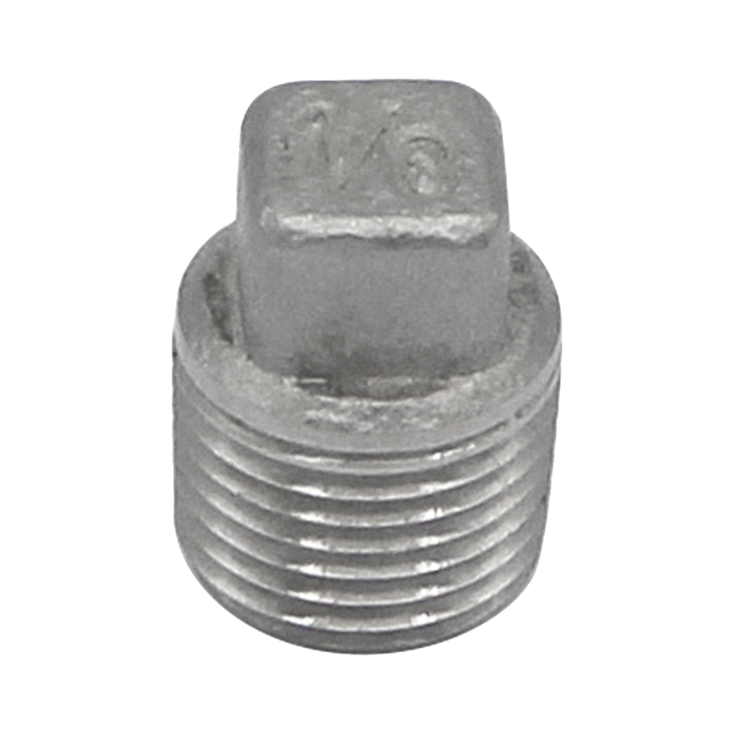 1/8" Male NPT Square Head Plug - 304 Stainless Steel Pipe Fitting