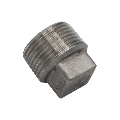 3/4" Male NPT Square Head Plug - 304 Stainless Steel Pipe Fitting