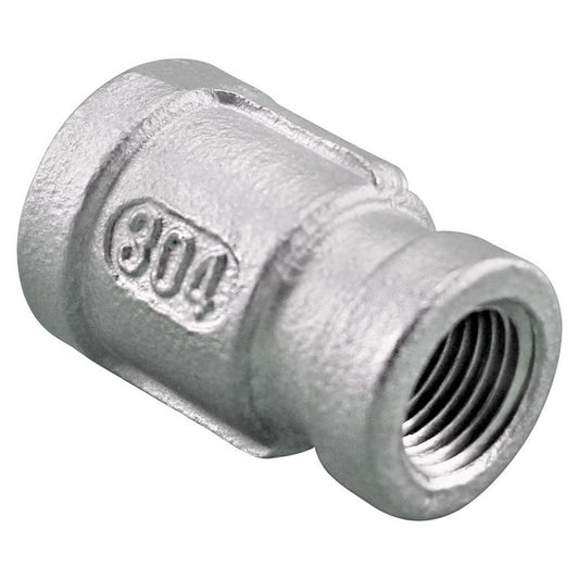 3/8" Female NPT to 1/4" Female NPT Stainless Steel Reducing Coupler