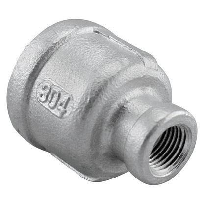1/2" Female NPT to 1/8" Female NPT Stainless Steel Reducing Coupler