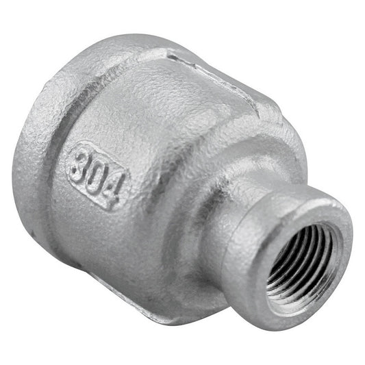 1/2" Female NPT to 1/8" Female NPT Stainless Steel Reducing Coupler