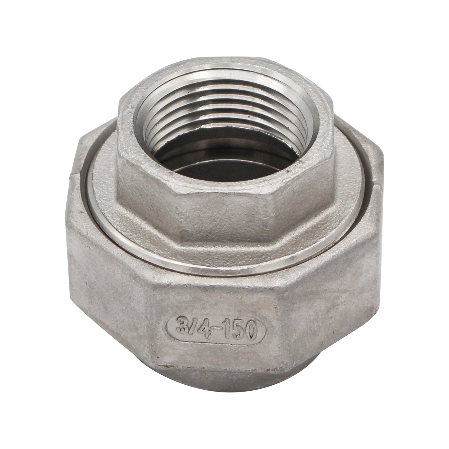 3/4" Female NPT X 3/4" Female NPT Union Coupler - 304 Stainless Steel Pipe Fitting