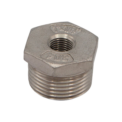 1" Male NPT X 1/4" Female NPT Reducer Bushing - 304 Stainless Steel Pipe Fitting