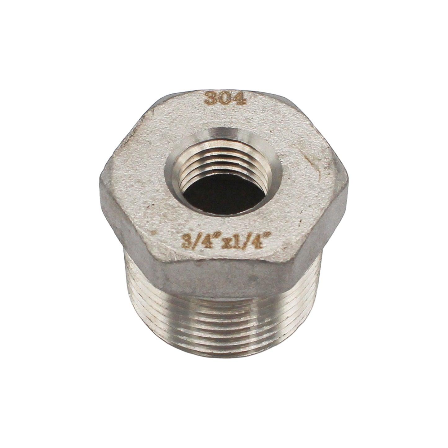 3/4" X 1/4" Female NPT Reducer Bushing - 304 Stainless Steel Pipe Fitting