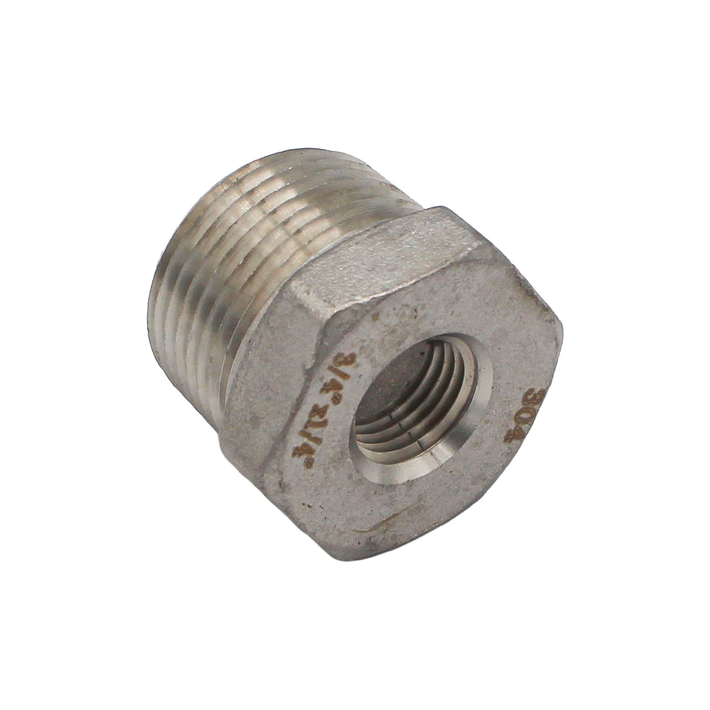 3/4" X 1/4" Female NPT Reducer Bushing - 304 Stainless Steel Pipe Fitting
